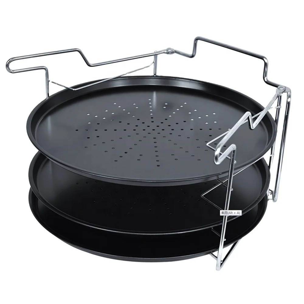 Противень для пиццы из углеродистой стали с антипригарным покрытием, 13 дюймов