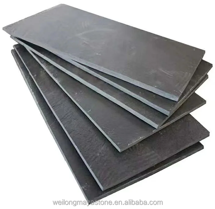 Wholesale Cheap Chinese Natural Stone Slabs Black Slate Garden Floor Covering Split Cut-to-Size Outdoor Modern Traditional