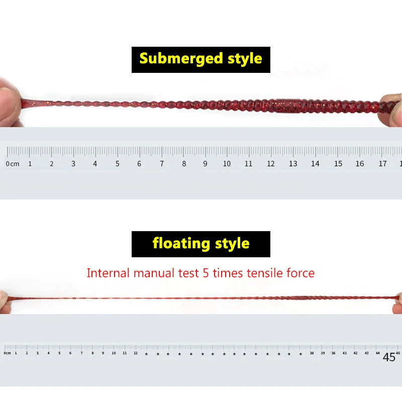 Lifelike Red Worms Soft Bait Simulation Earth Worm Floating Artificial Fishing Soft Lures Worm