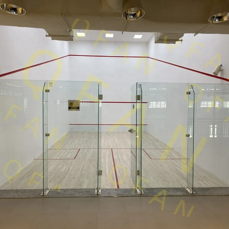 QFAN Full Glass Wood Walls Squash Court Construction Portable Squash Court Flooring for Squash Center