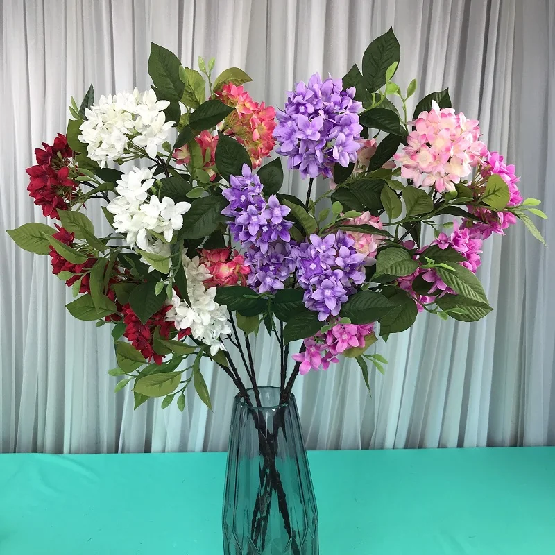 Wedding Flowers Silk Artificial Purple Lilac Flowers Latex Single Stem 78cm Long Artificial Lilac Flowers