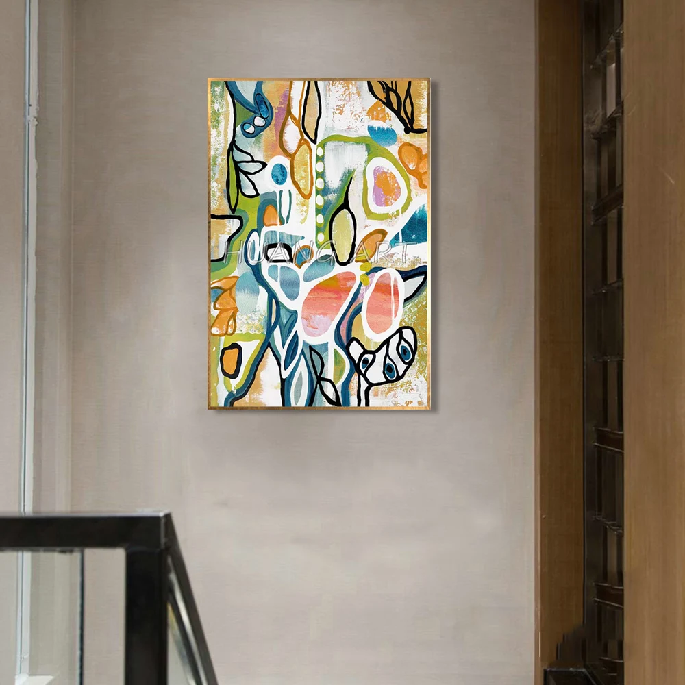 Skillful Artist Pure Handmade Abstract Cytoder Painting on Canvas Modern Circle Oil Painting for Living Room Wall Decor Picture