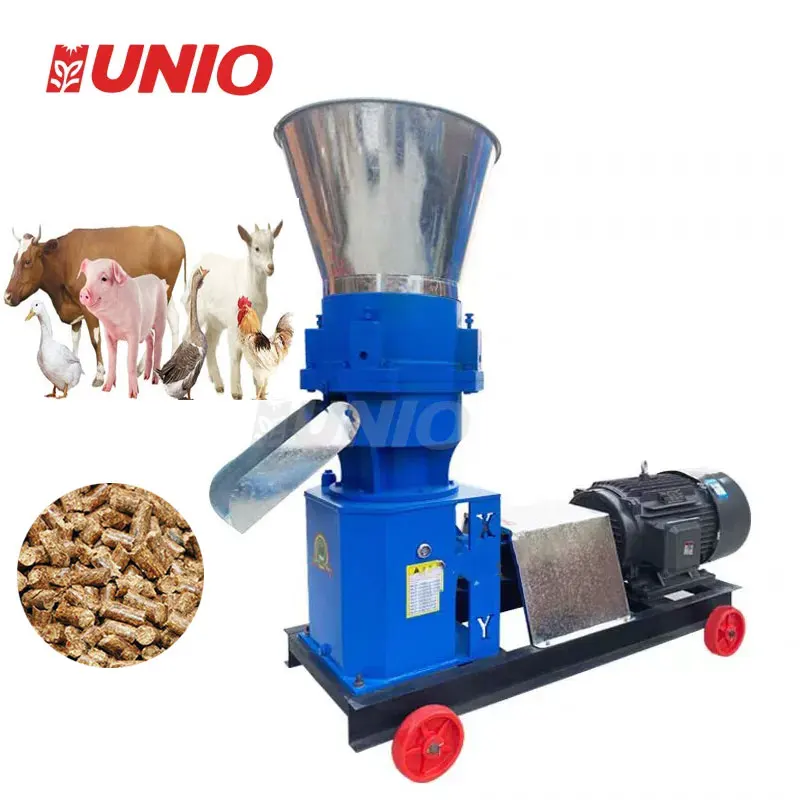 Home use farm cattle rabbit pig poultry animal chicken food feed mill pellet making granulator pelletizer processing machine