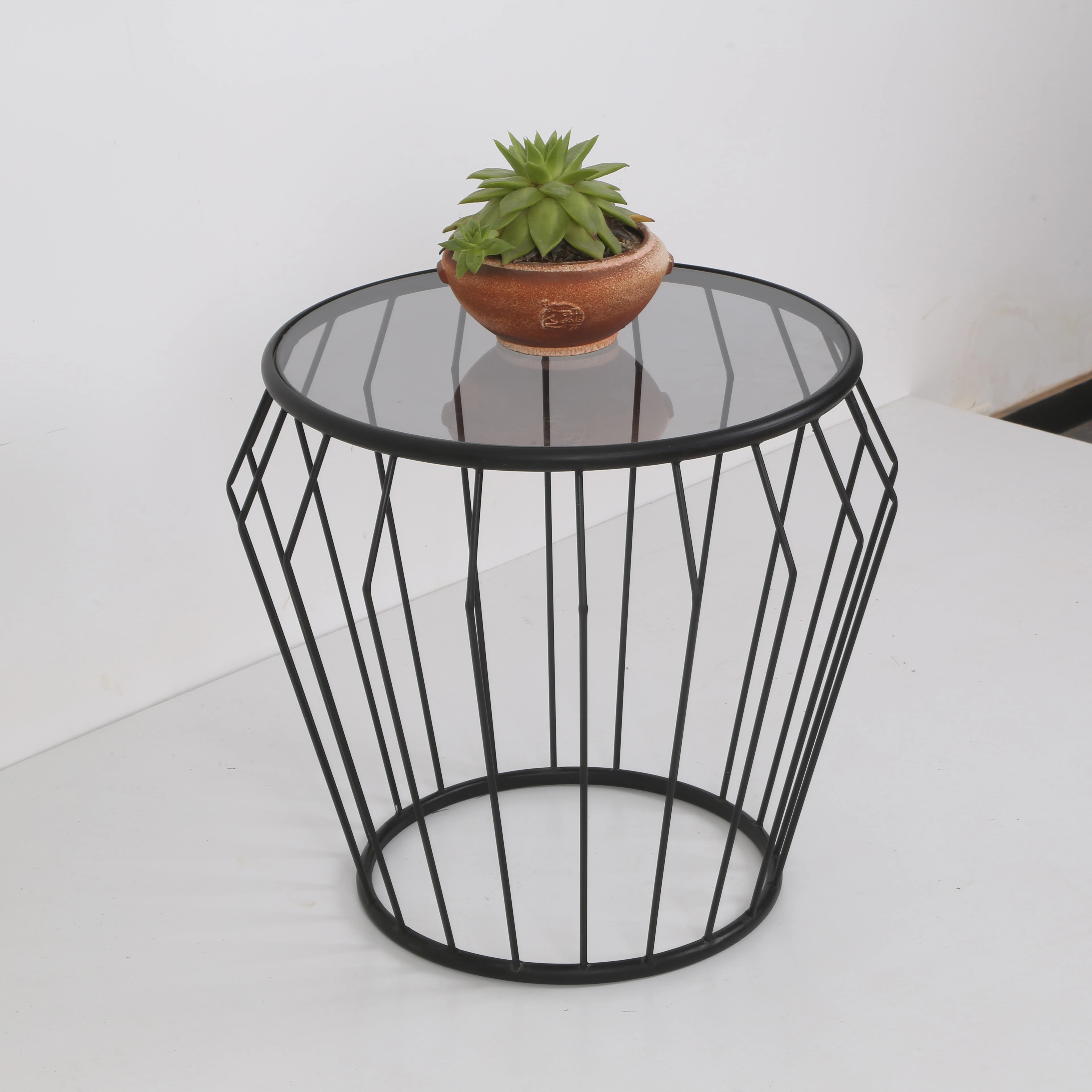 European Mirror Glass Polish All Metal Living Room Message Table Decoration Coffee Table