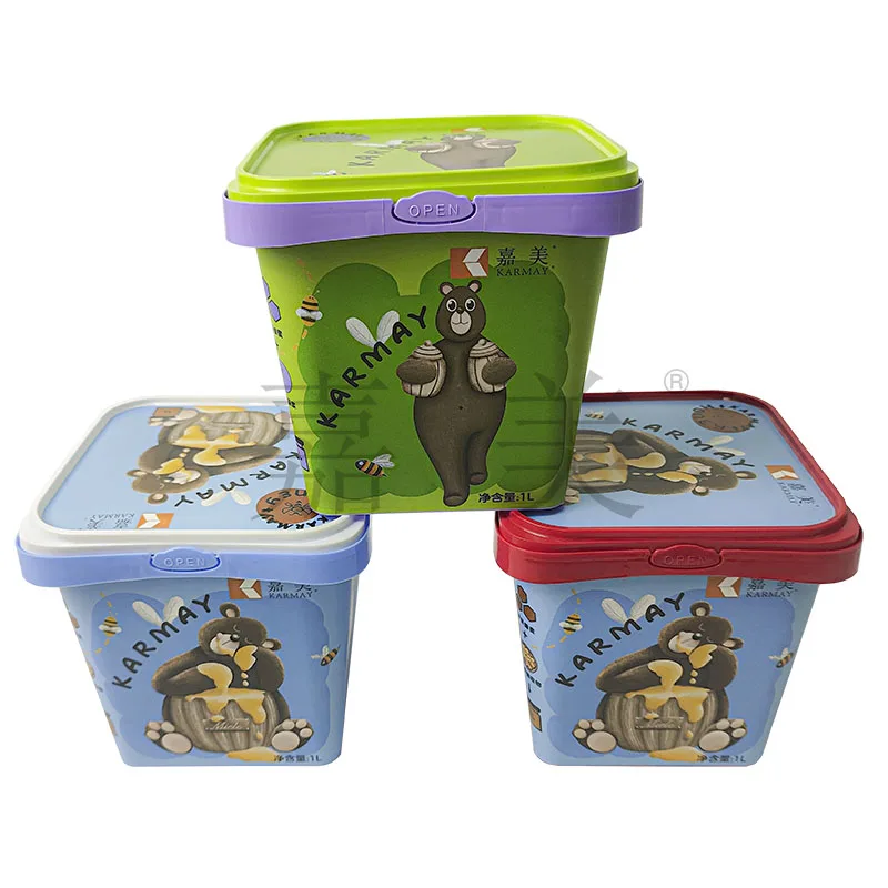 Wholesale Durable Custom logo Printed 1L Disposable IML Round pp Plastic Cheese Tub Margarine Packaging Butter Container
