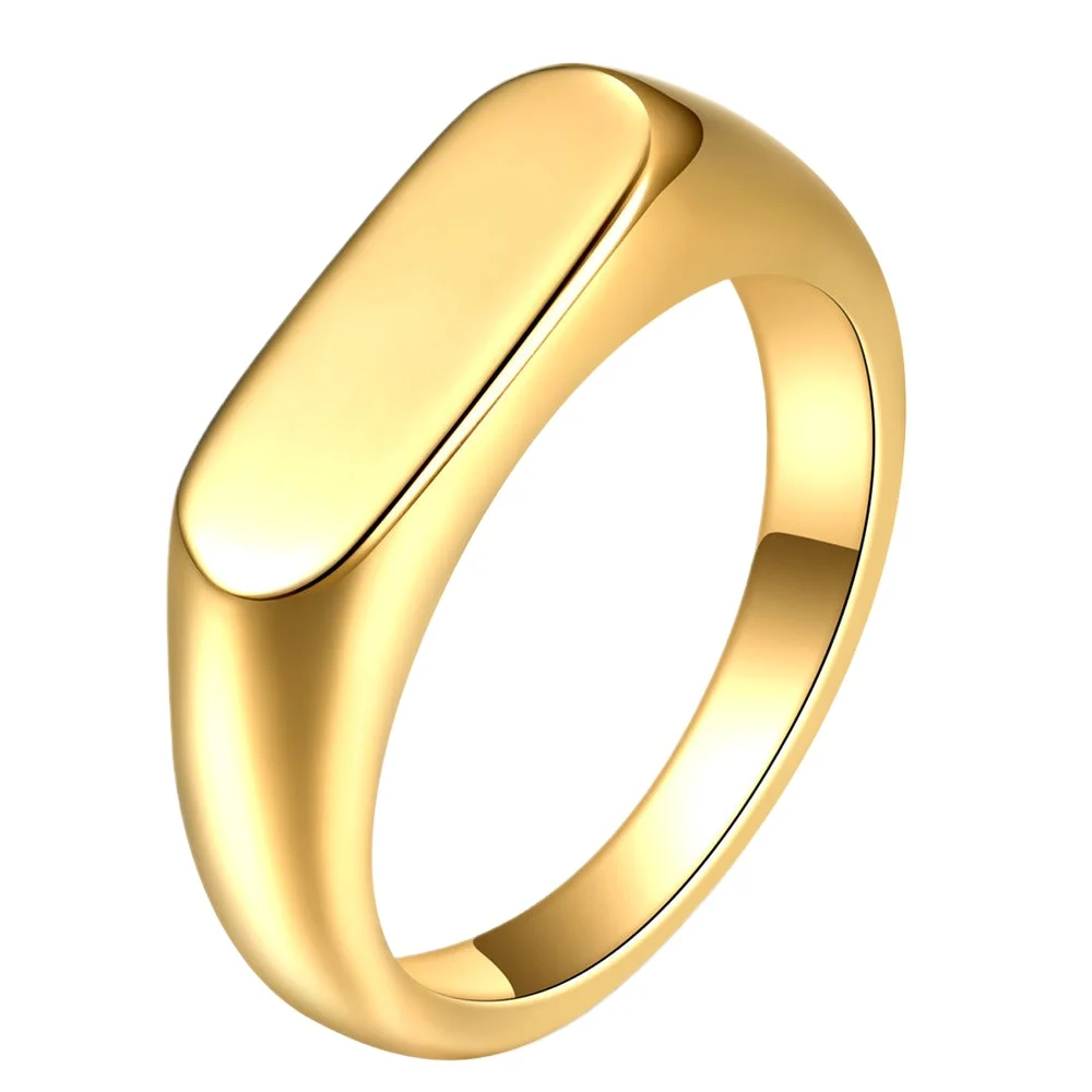 Новые Модные Простые Кольца из титановой стали с овальной полосой 18K
