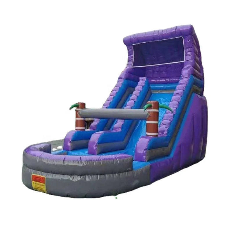 Прямая продажа с фабрики 16 футов фиолетовый тропический водная горка для вечеринок Монстр надувные игрушки