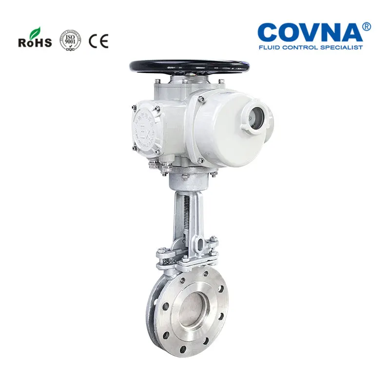 COVNA 12in IP68 Flange Cast Iron Multi-Turn Electric Motorized Actuator Knife Gate Valve