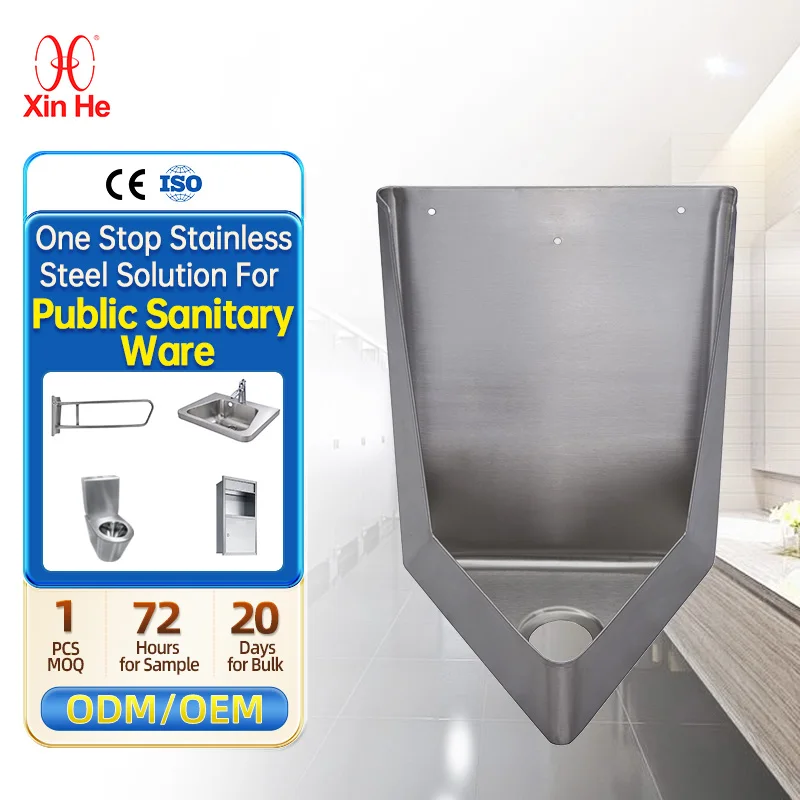 Commercial Public Corner Urinal Bowl Stainless Steel Wall Mount Male Urinal