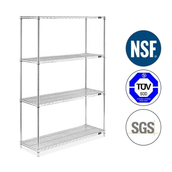 NSF approved wholesale high quality cheap chrome plated wire shelving, wire shelf, wire display racks
