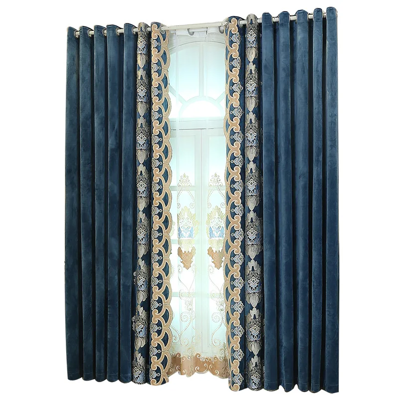 
 Новые товары, вышитые оконные занавески, блэкаут, роскошные бархатные шторы для гостиной  