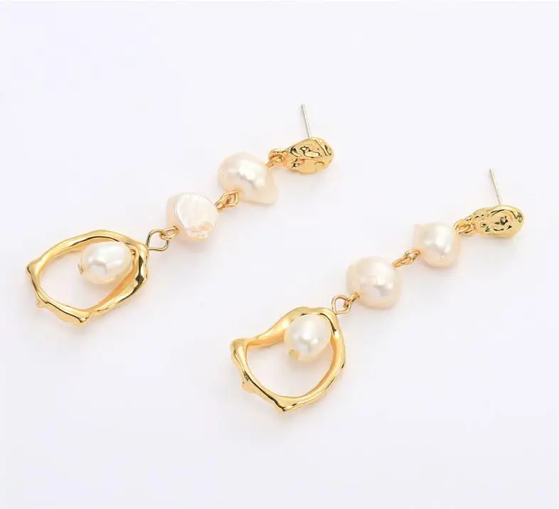 Wholesale Fashion Dangle Handmade Earrings Pearl Earrings For 925 Sliver Needle Earring
