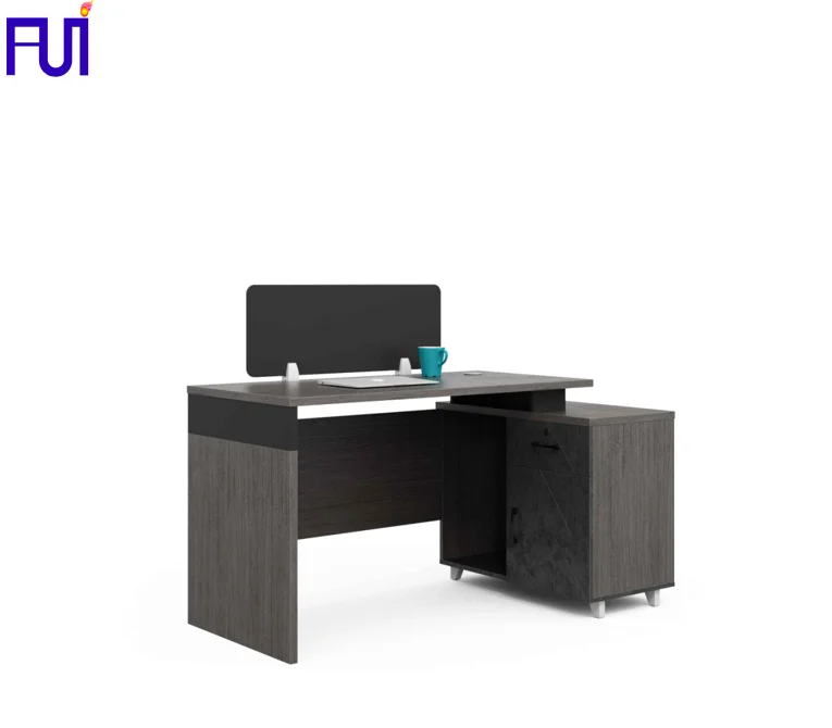 Hot sale office workstation design wooden partition desk 1.4m staff table 2 seater for office with drawer