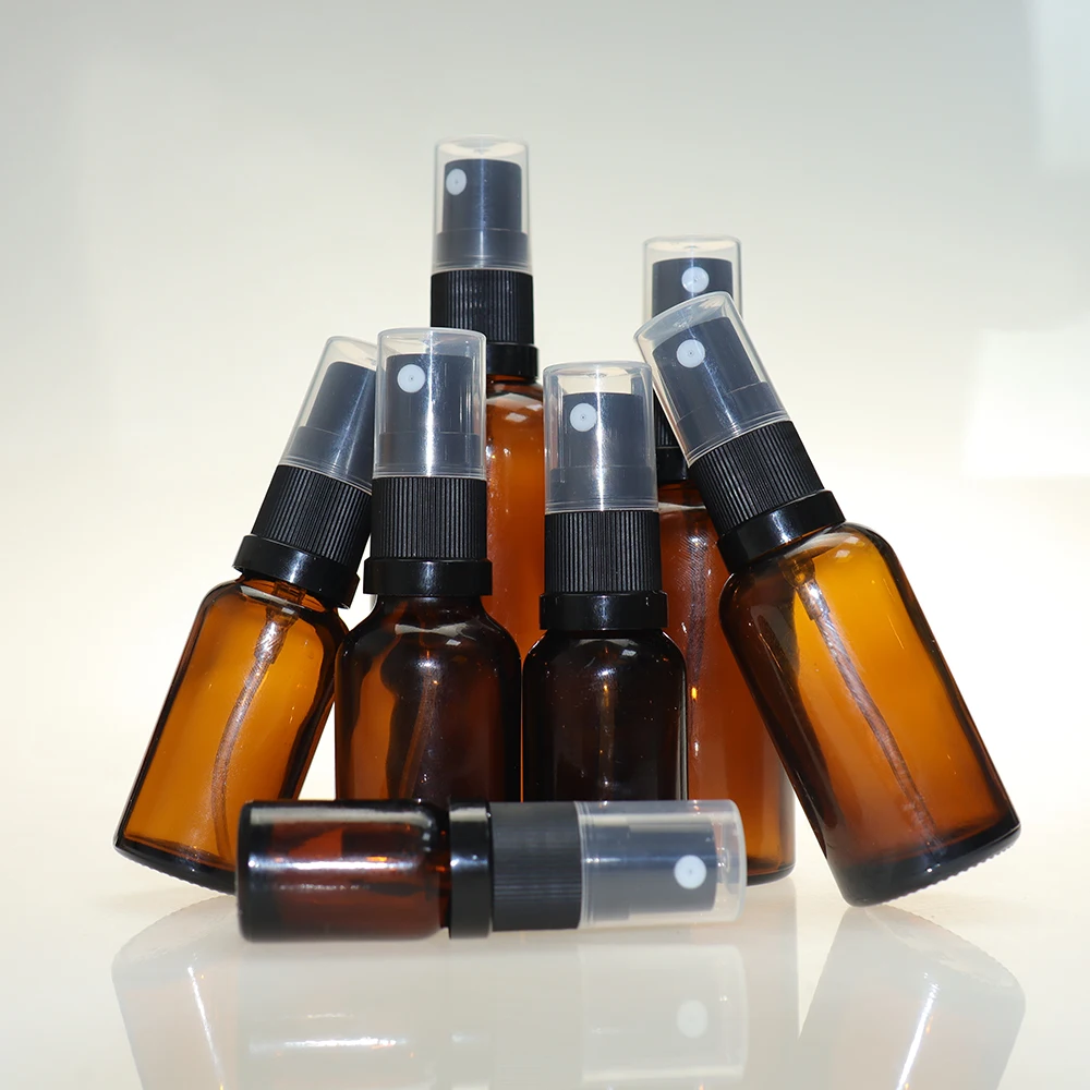 HD Amber Glass Spray bottle for cosmetic packaging