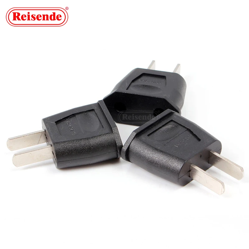 2 Flat American Standard Small Plug   Eu To Us Plug Power Adapter Converter Electrical Socket Outlet