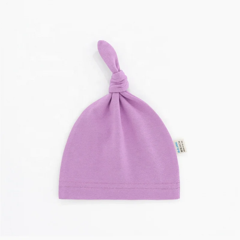 2022 Wholesale plain 95% Cotton 5% Spandex Newborn Baby Beanie New Born Baby Hat