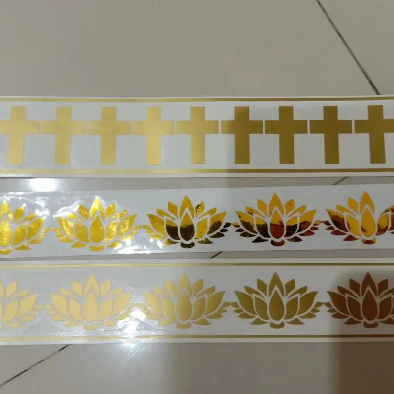 Bulk Custom Gold Foiled Clear Pet Washi Tape Masking Tape Coffin Decoration
