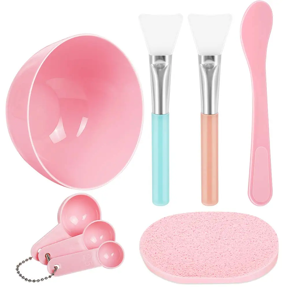 Wholesale Face Mask Mixing Bowl Set Facemask Mixing Tool Kit Facial Mask Bowl Stick Spatula Silicone Brush Measure Spoon