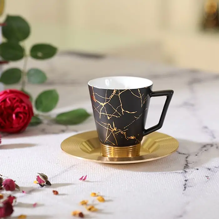 Amber Hot sale factory direct highly cost effective ceramic porcelain ware coffee and tea  cup set with sacuer