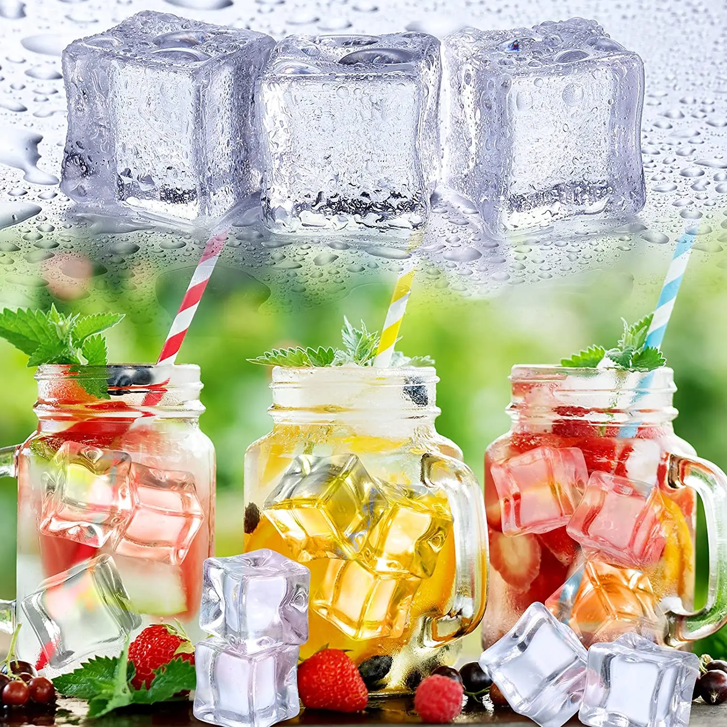 Clear Fake Ice Acrylic Decorative Ice Cubes Display for Home Decoration Wedding Centerpiece Vase Fillers,Photography
