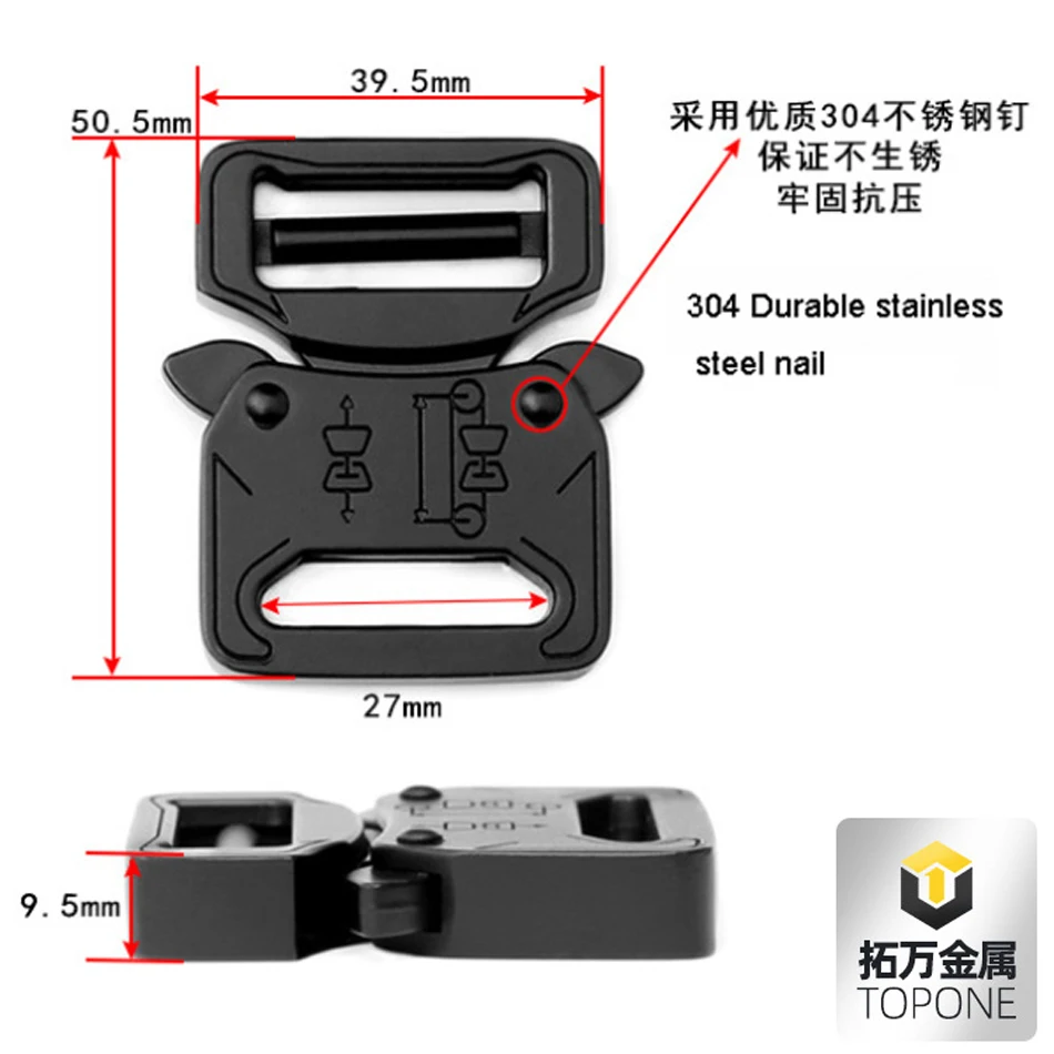 27MM customizable logo metal adjustable belt buckle