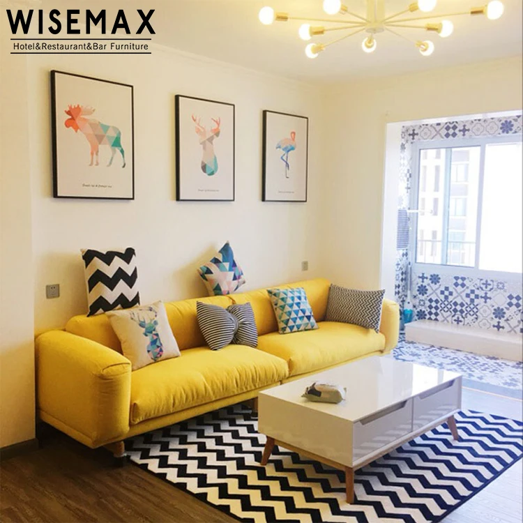 Hot sale Nordic fabric sofa modern fabric living room combination corner sofa bed couch sofa