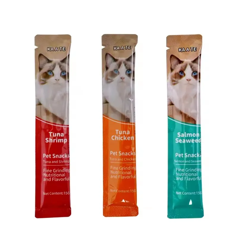 Cat Treats Factory 100% Natural high protein snack tuna Seafood Chicken Flavor Wet Food Cat Snack Liquid Pet food