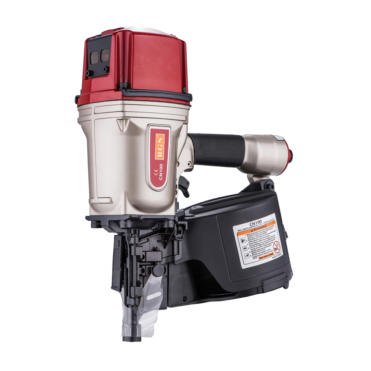 RGN Heavy Duty Coil Nailer CN100 for industrial woodworking with 4 inch coil nails