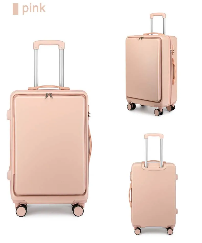 yx16874-Travel Suitcase with Zipper Front Opening for Easy Packing Quick Access Travel Bag Convenient Travel Companion