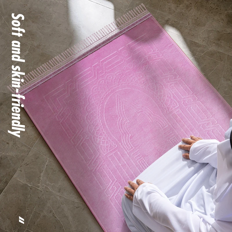 Muslim Sajadah janamaz Islamic islam Praying Mat Comfortable Machine Washable Plain turkey Non-Slip Prayer Mat