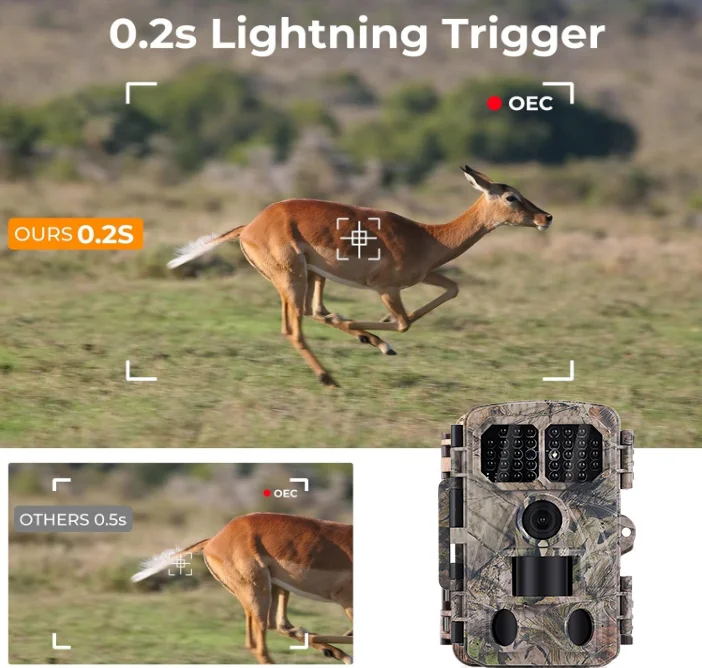 BSTCAM 4K 48M Bluetooth&WiFi APP control 120 wide Angle PIR 20m/85ft IR TriggerOutdoor Wildlife  Motion Detection Trail Camera