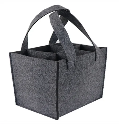 hot selling waterproof felt 6 bottles wine bag beer bag for promotion