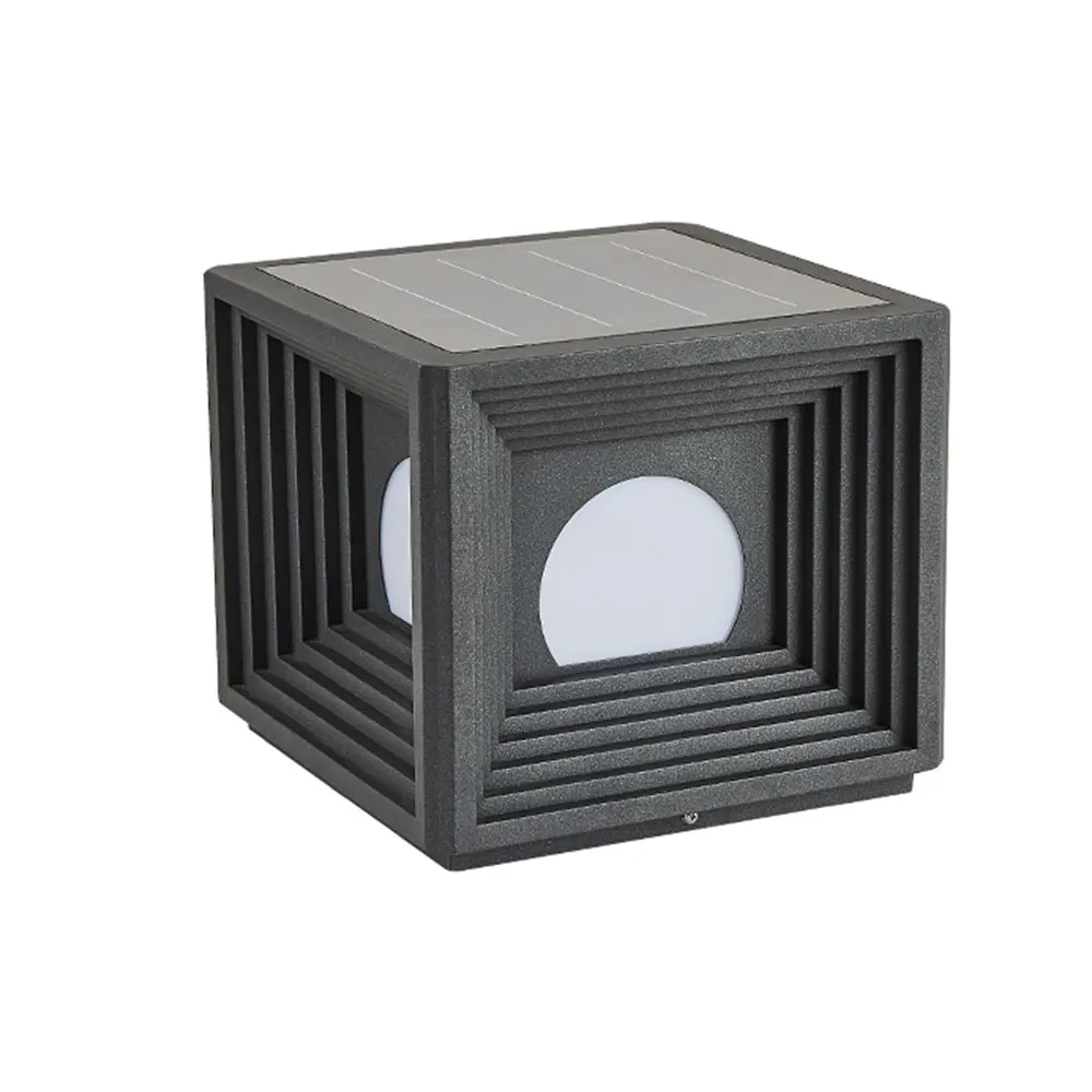 IP65 Waterproof New Style LED Solar Column Light with Aluminum Body Stainless Steel Lamp for Garden Electric Power Supply