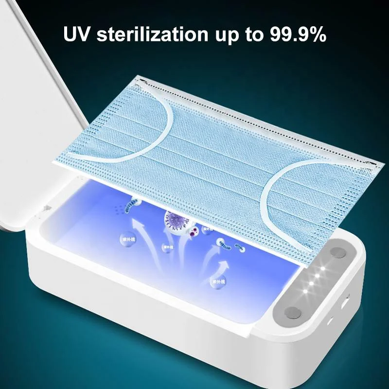 
Portable small led UV light smartphone sterilizer box with USB wireless charging uv led sterilizer box 