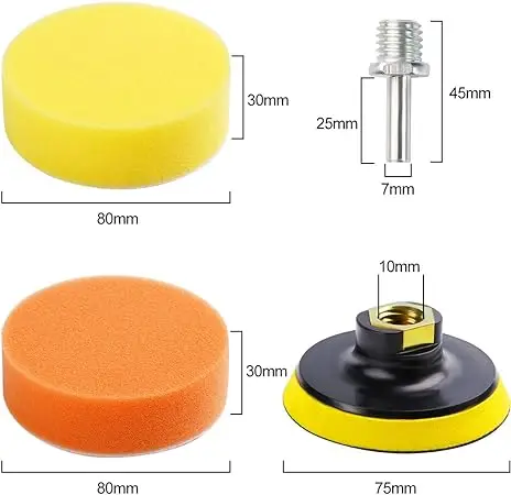 22pcs-set 42sets-carton3-Inch 80mm Car Foam Drill Polishing Pad Kit 3-Inch Buffing Sponge Pads Kit 22pcs Polishing Pads Kit