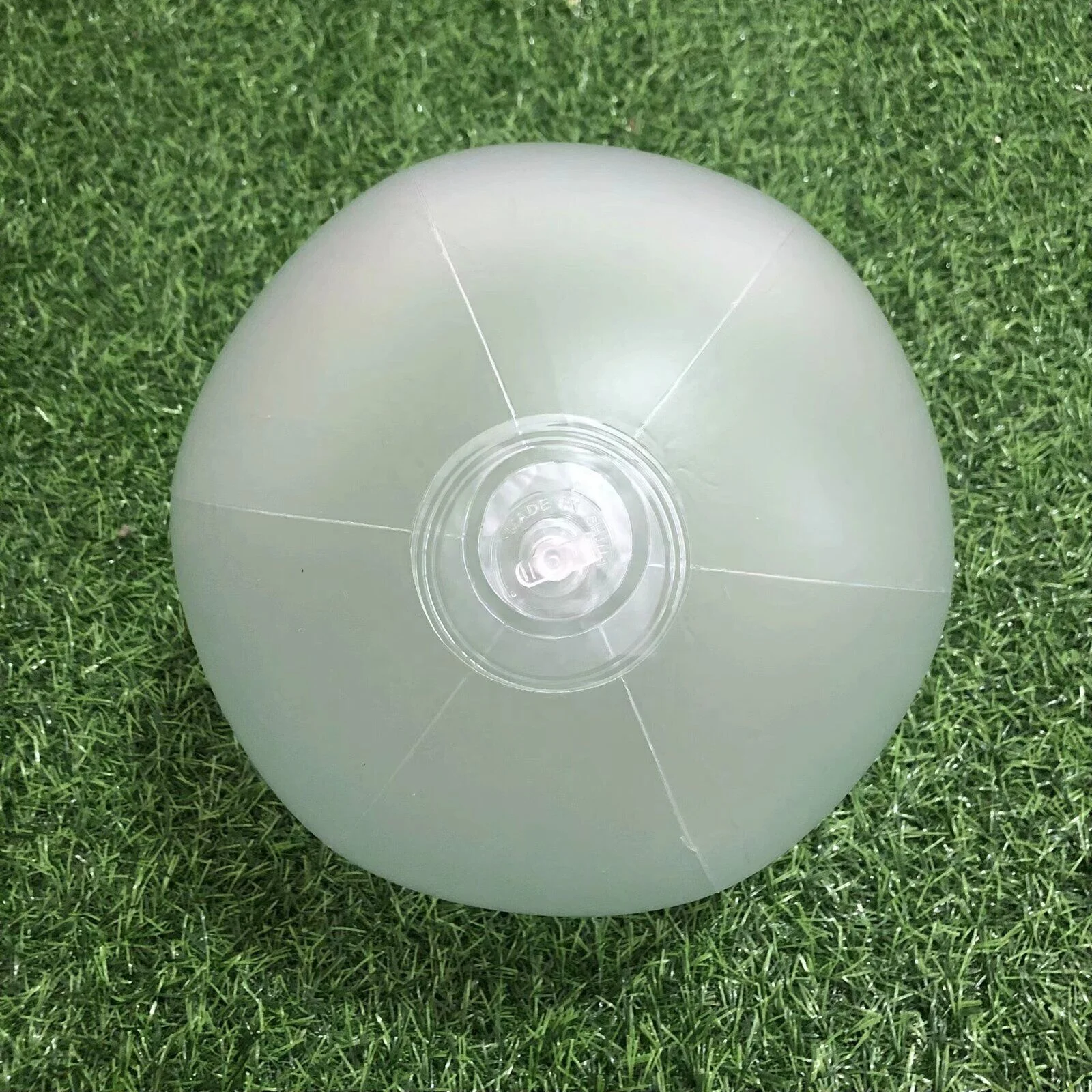 Hot sale PVC Inflatable Frosted White beach ball with Led and Glow Stick for Outdoor Activities
