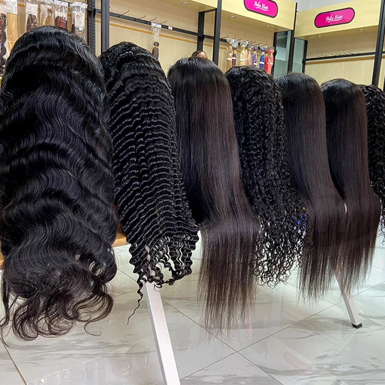 100% HUMAN HAIR Wholesale body wave loose 13x4 13x6 Transparent Lace Human Hair Wigs , Virgin human Hair HD Full lace Wig