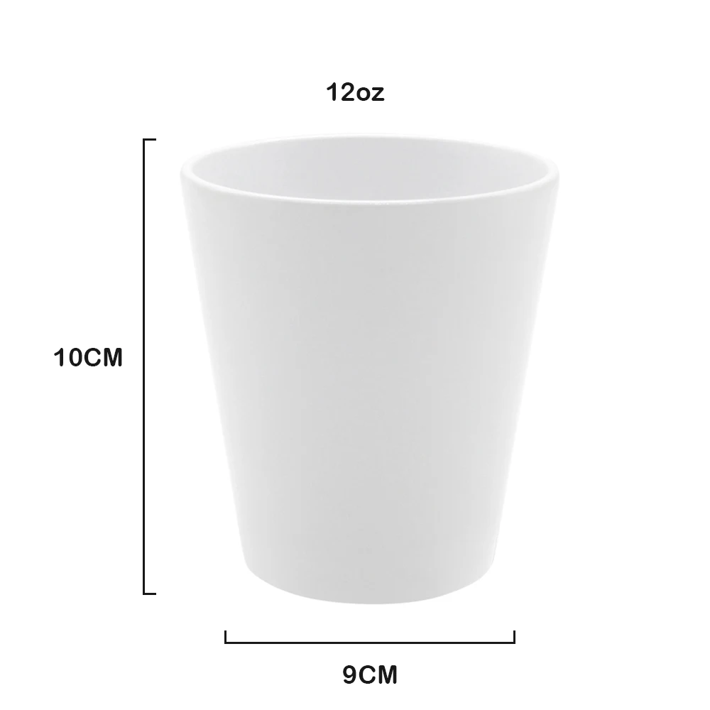 Sublimation Cone Ceramic Flower Pot 12oz Plant Pot with Hole