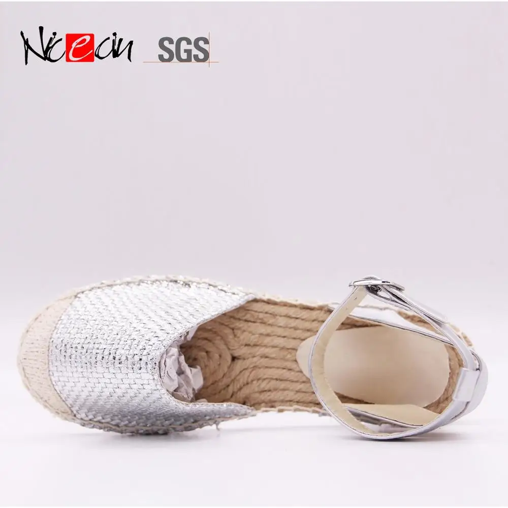 High Quality soft Comfort cotton fabric upper jute flat shoes thik sole espadrille