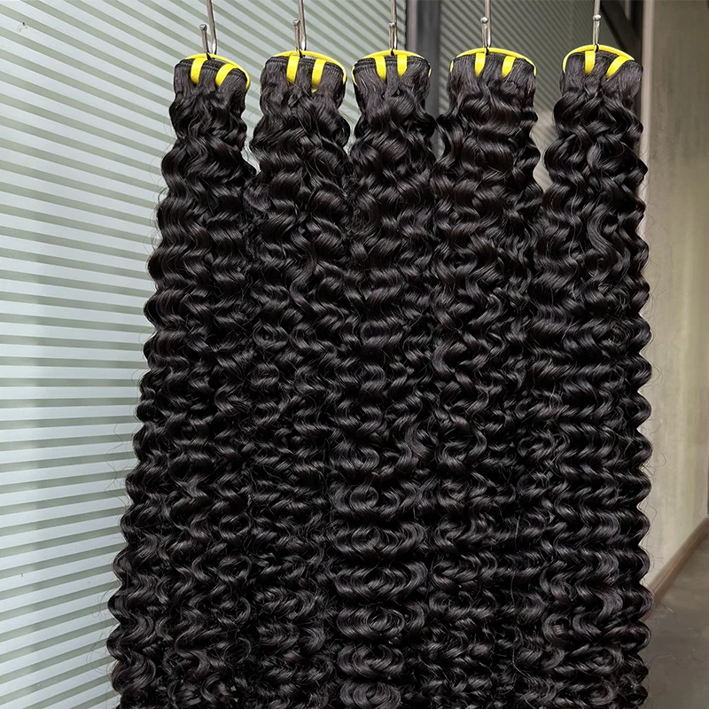 Cabello Humano Natural Human Hair Extensions Cuticle Aligned Indian Raw Hair Deep Curly Human Hair Bundles