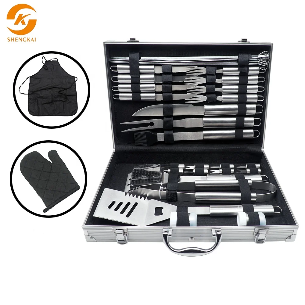 32PCS BBQ Grill Tools Set Barbecue Accessory With  suitcase