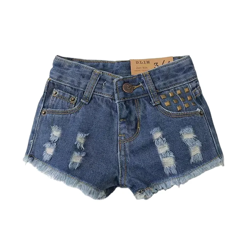 
Amazon European American hot 2021 latest cotton casual baby infant girls boutique denim pants short jeans for kids girl 