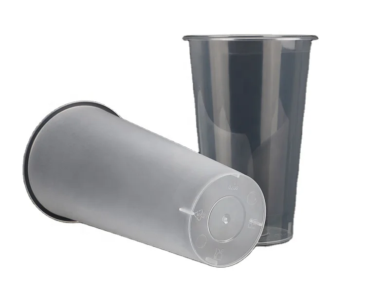 Milk Tea Cup Injection Molding Beverage Takeaway With Cover Leak Proof Juice Cup Plastic Disposable Cups