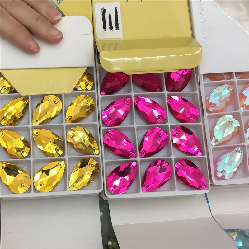 Wholesale Price 12mm Square crystal sew on gems rhinestone stone for wedding dress bridal gown decorations