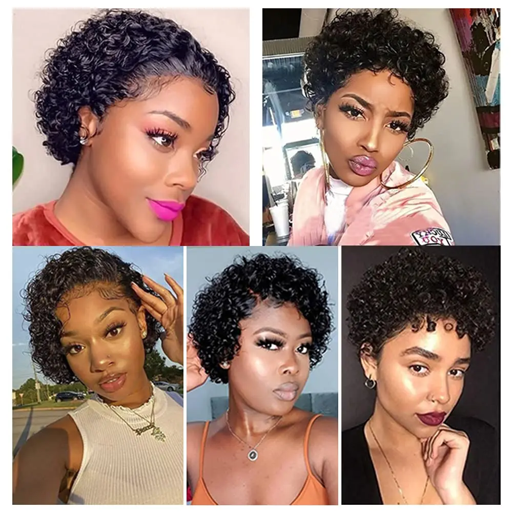 Wholesale Brazilian Short Pixie Cut Curly Wig,Perruque13X4 Lace Frontal Pixie Wig,Short bob wig HD Lace Human Hair Wig