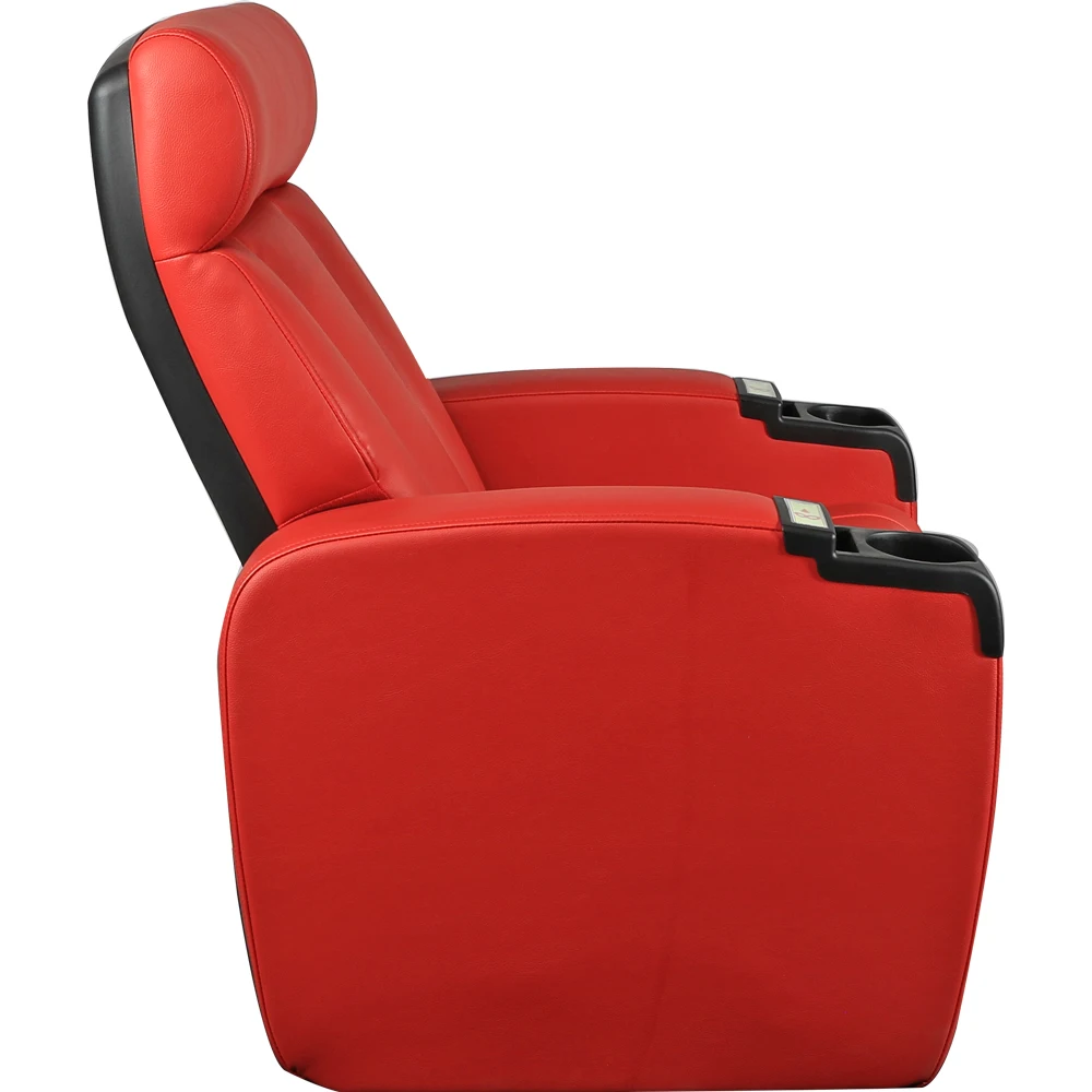 modern custom leather movie theater seat cinema chair Comfortable Sofa with cup holder