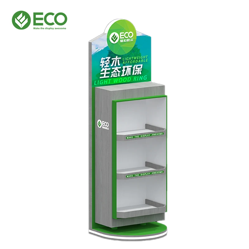 Cheap Price Floor Standing Plywood Wood Display Shelf Drink Wine Light Wooden Display Racks