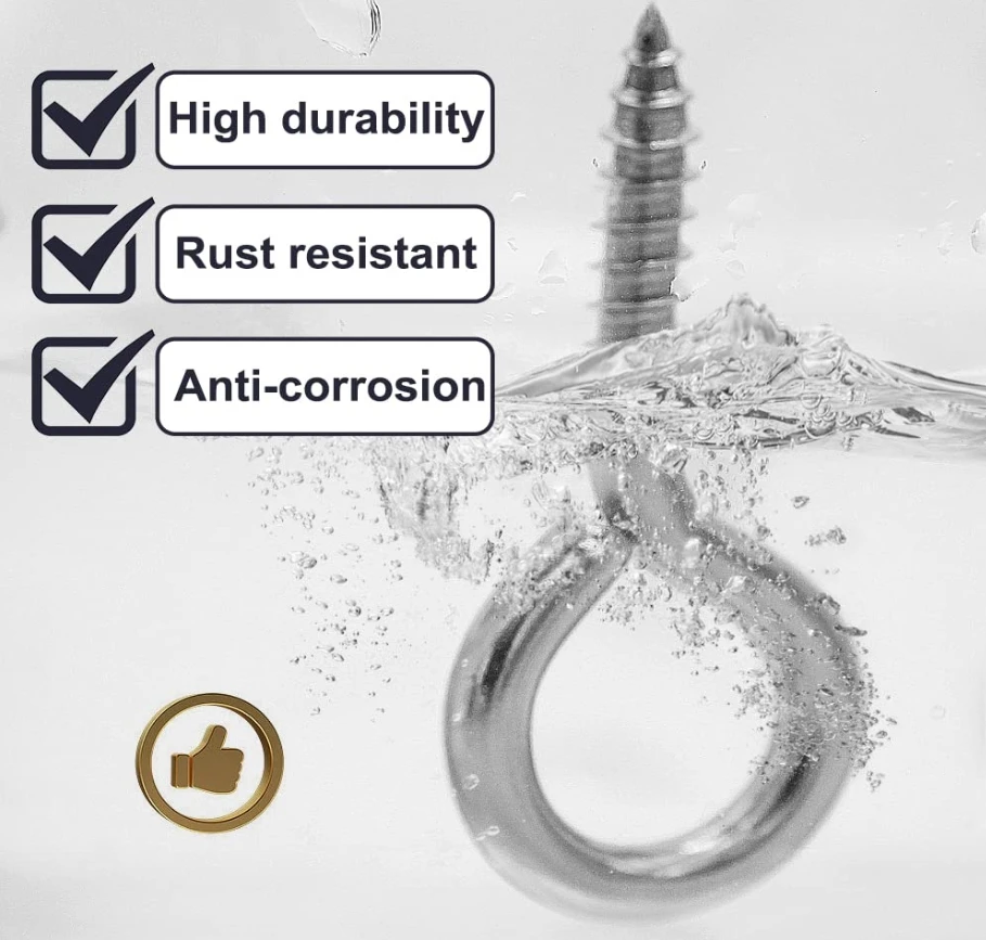 2024 Custom Zinc Plated Carbon Steel Sheep Eye Screws Closed Hook With Ring Screw Lifting Ring Sheep Horn Eye Bolt