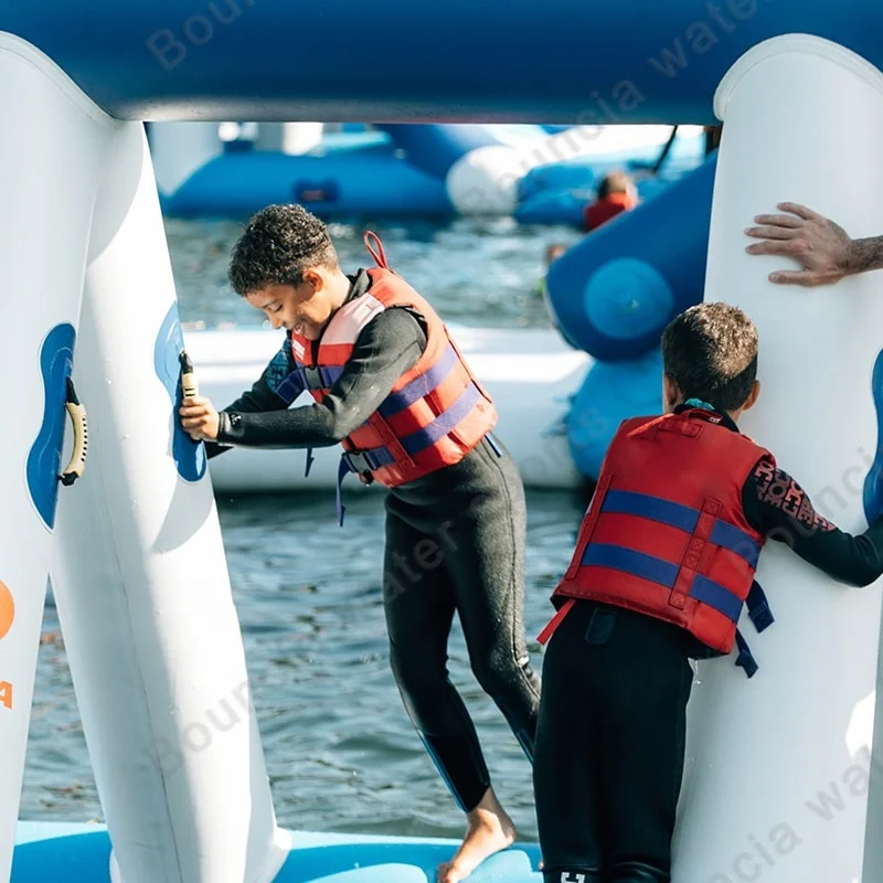 Free Customized Swimming Pool Inflatable Floating Aqua park Water Play Equipment Adventure Park From Bouncia For Sale