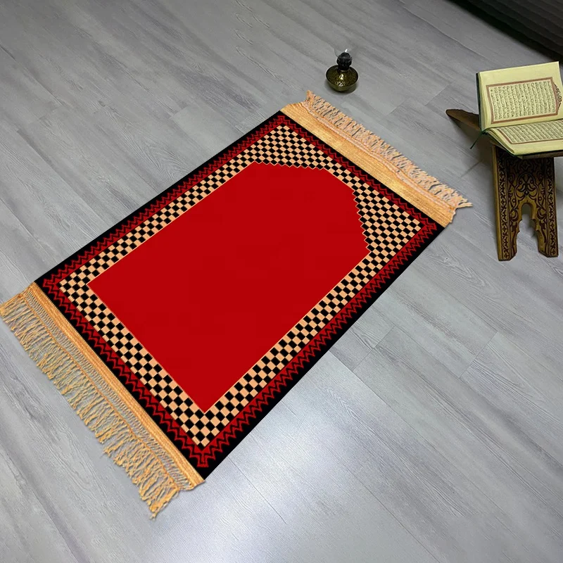 Prayer Mat Printed Design Rug Carpet 3d Printing Prayer Rug Poly Bags Prayer Mat for Muslim Rectangle Formaldehyde SUNRISE AZO